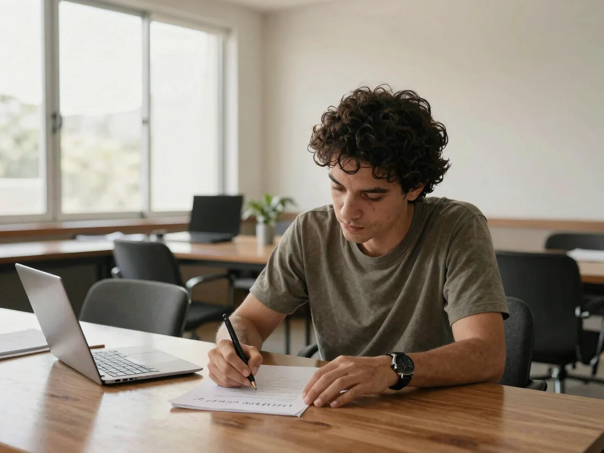 Pizarra con notas de planificación escritas a mano en una sala de reuniones argentina, luz diurna suave, plano medio doc