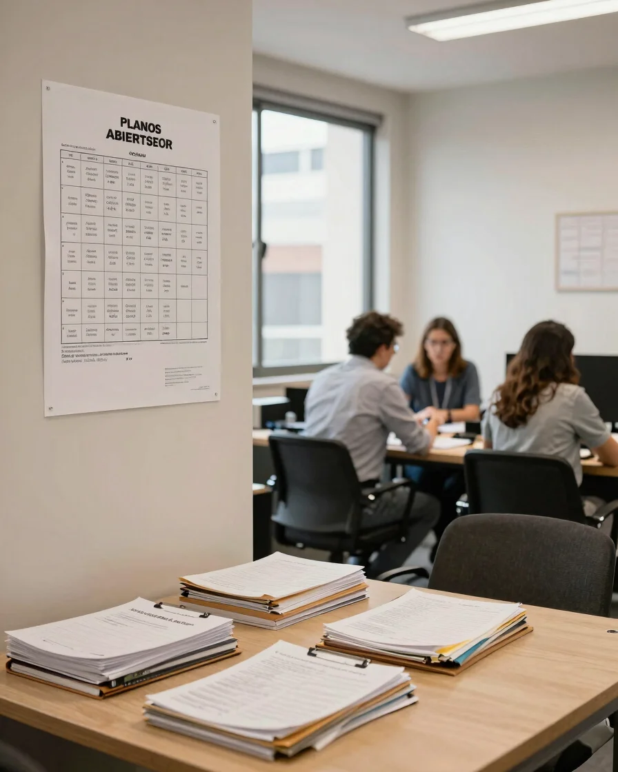 Planos abiertos de una oficina de trabajo en Buenos Aires, luz na